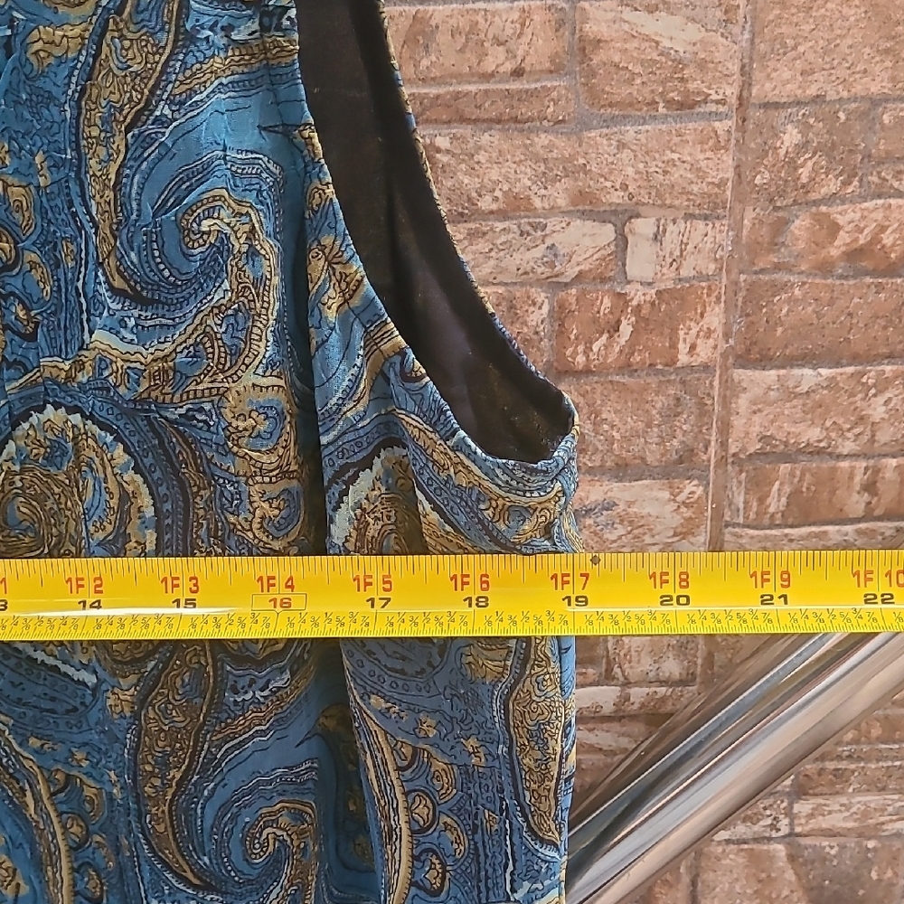 VTG Robbie Bee Dress Maxi Green V-Neck Sleeveless - Picture 5 of 6